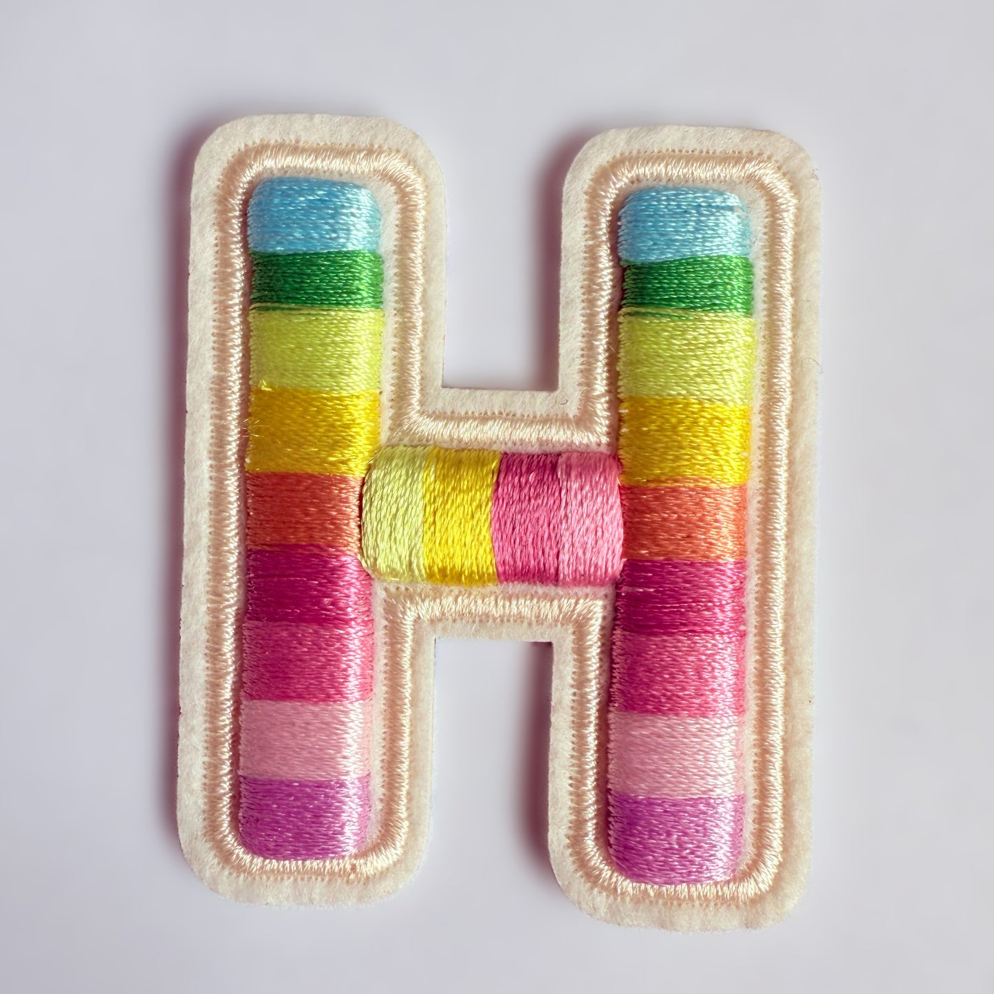 Iron-On/Self-Adhesive Exquisite 3D Stereo Embroidery Colorful Letter Patches, Full Set A-Z, Size 5.5 cm (2.17 inches) approximately