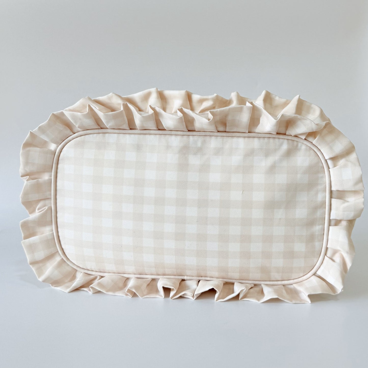 Chic & Elegant, Perfect for Organizing Makeup, Toiletries, and Essentials - Medium Ruffle Gingham Pouch