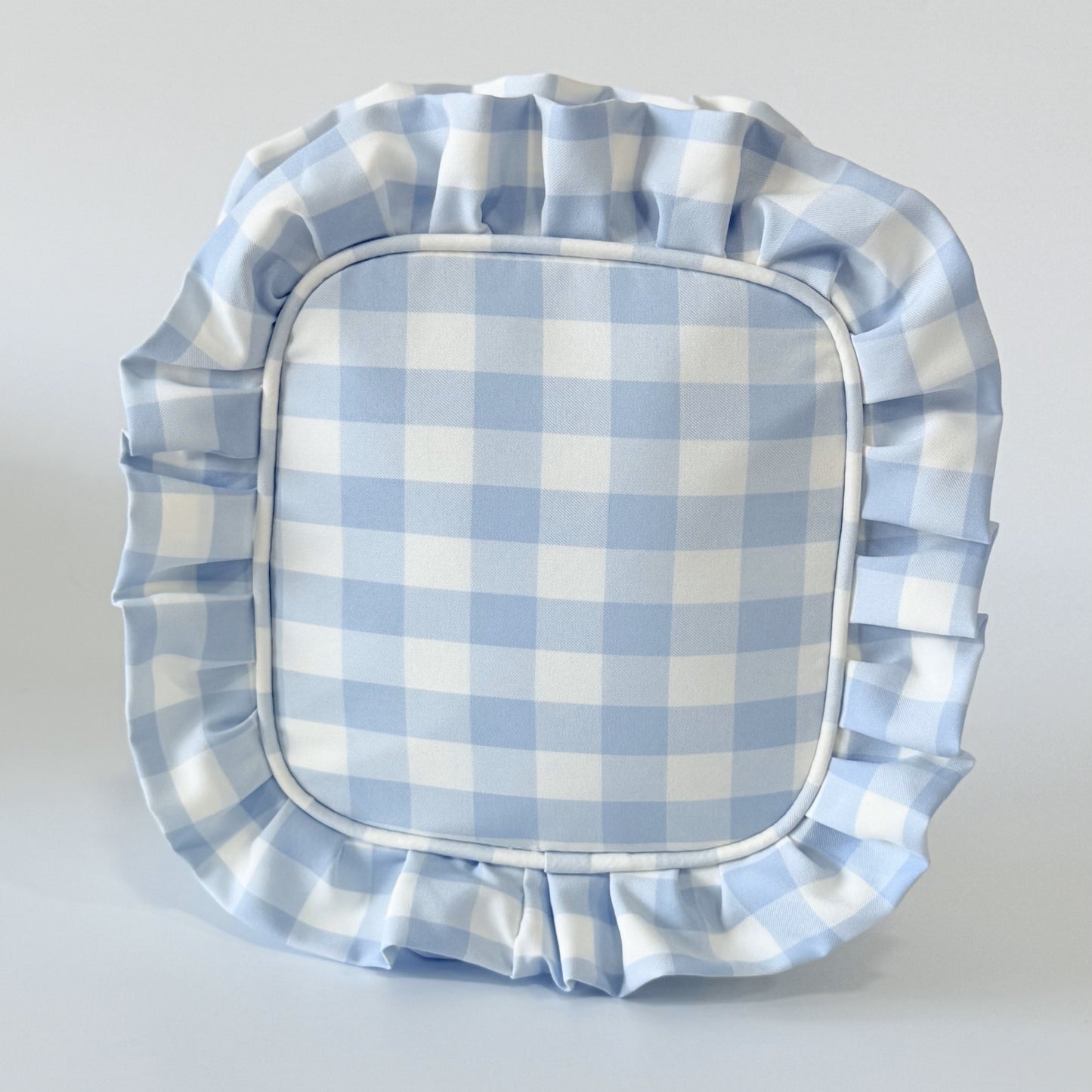 Chic, Demure, and Perfect for On-the-Go Essentials - Small Ruffle Gingham Organizer Pouch