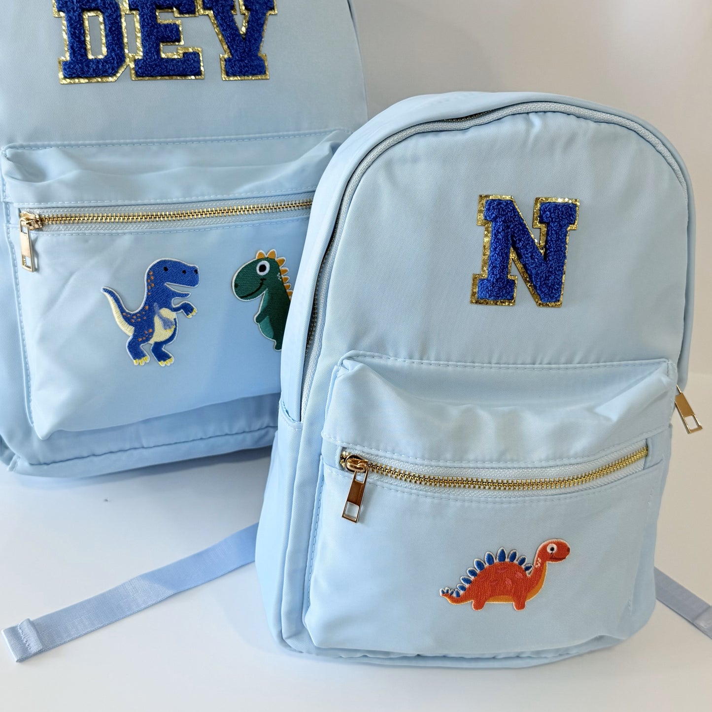Durable Nylon Backpack for Kids – Perfect for School & Play, Customizable with Patches & Fun Details ''Blue'' Available in Two Convenient Sizes