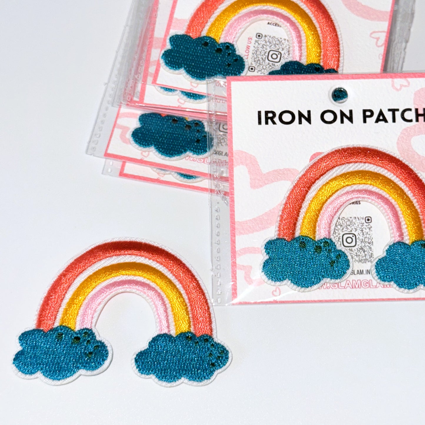 Iron-on/Sew-on Embroidered Rainbow Patch – Vibrant Multicolor Arc with Clean Stitch Detail, Perfect for Jackets, Backpacks, DIY Fashion