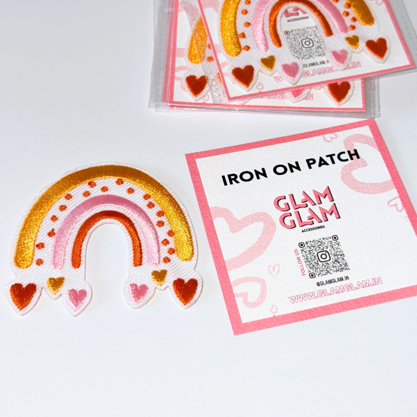 Iron-on/Sew-on Embroidered Rainbow Patch – Vibrant Multicolor Arc with Clean Stitch Detail, Perfect for Jackets, Backpacks, DIY Fashion