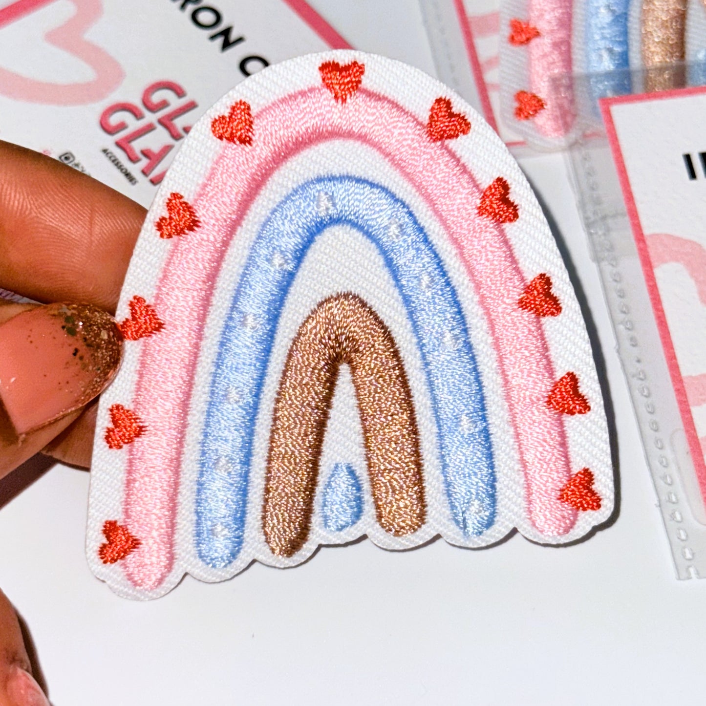 Iron-on/Sew-on Embroidered Rainbow Patch – Vibrant Multicolor Arc with Clean Stitch Detail, Perfect for Jackets, Backpacks, DIY Fashion