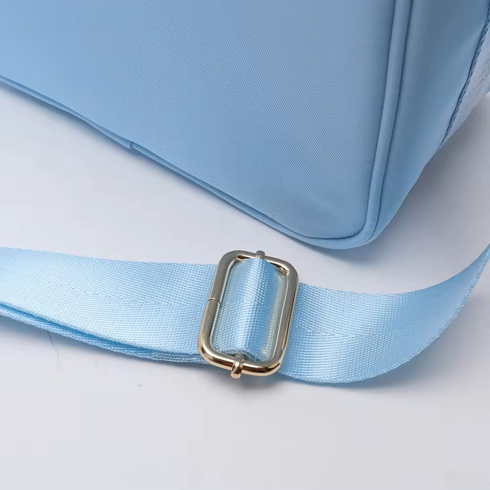Kids’ Insulated Nylon Lunch Bag – Customizable with Patches & Fun Details ''Light Blue''