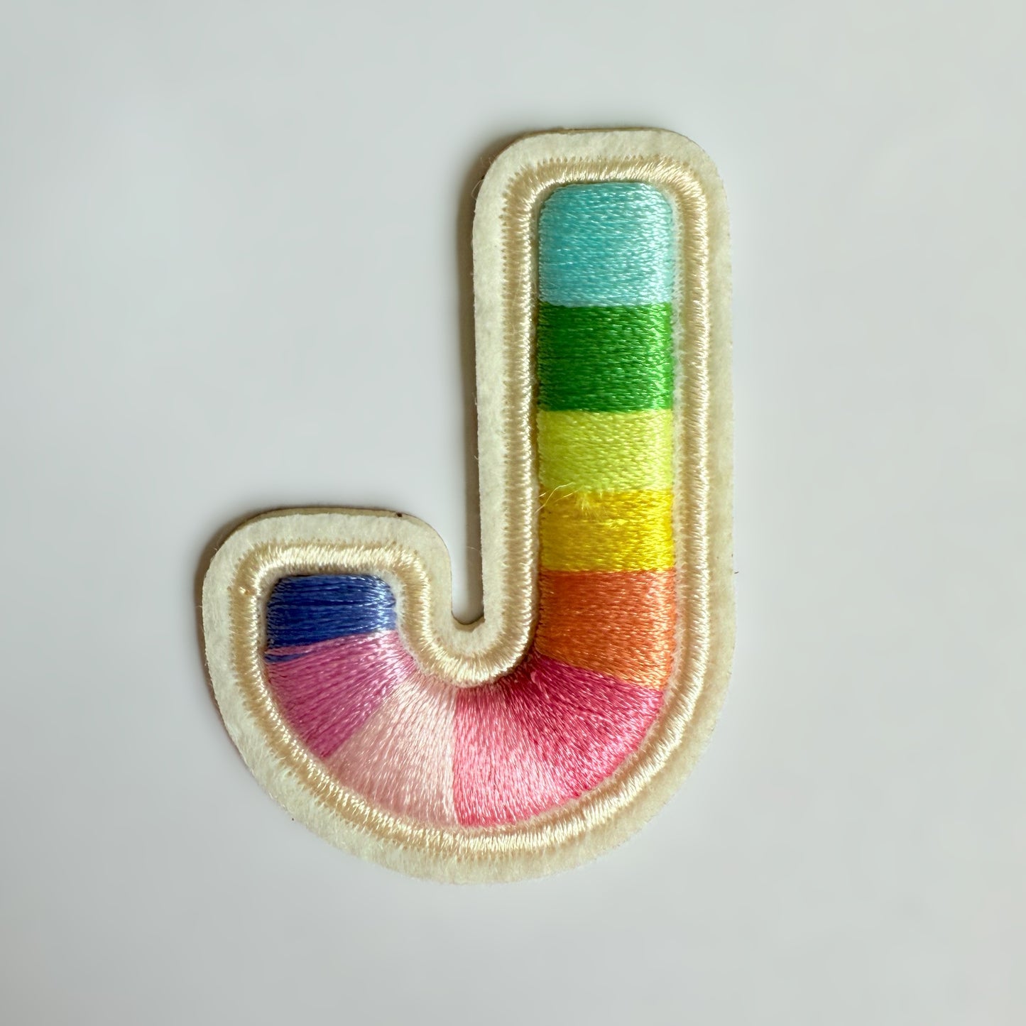 Iron-On/Self-Adhesive Exquisite 3D Stereo Embroidery Colorful Letter Patches, Full Set A-Z, Size 5.5 cm (2.17 inches) approximately