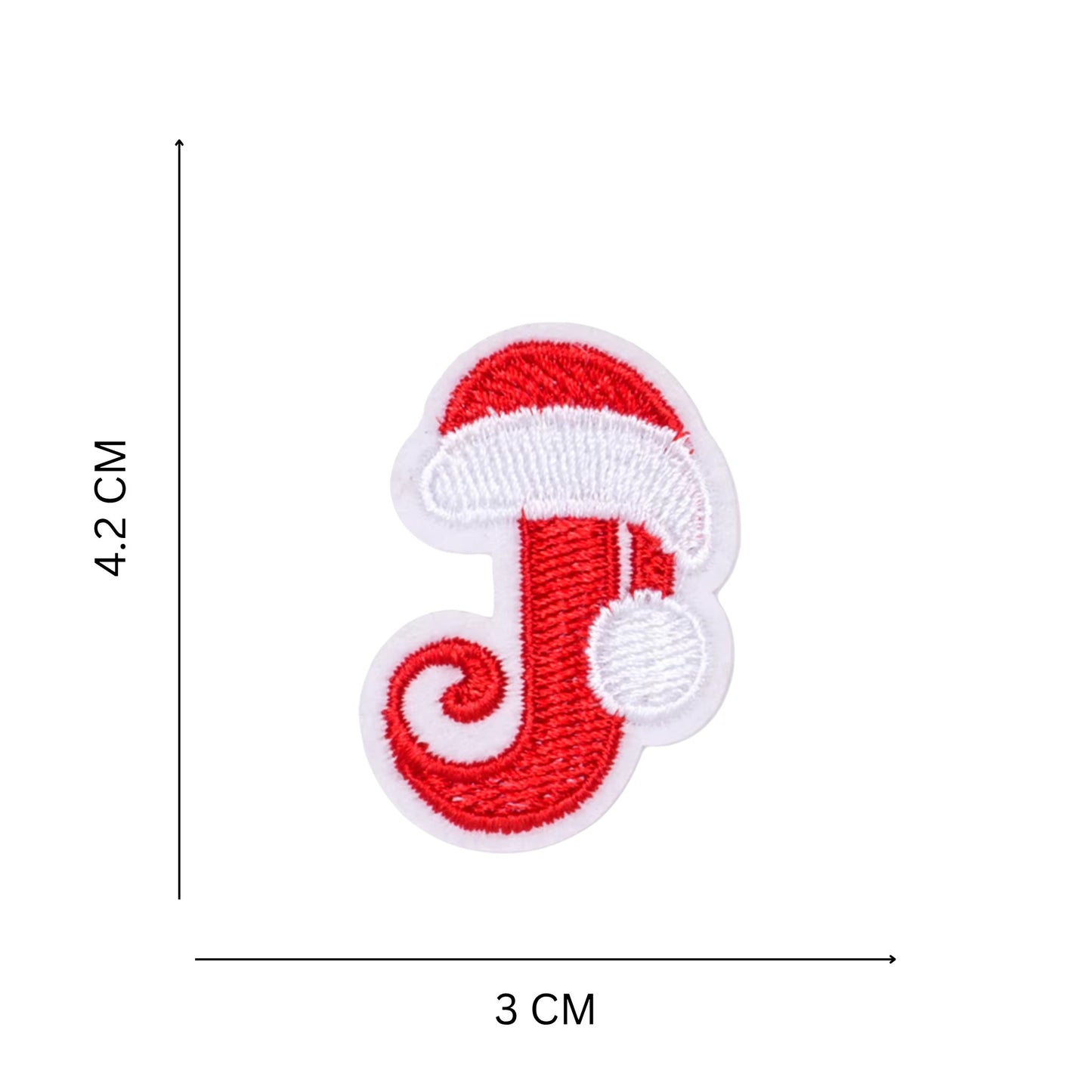 Christmas Iron-On Letter Patches – Red & White Embroidered A–Z Alphabet for DIY Gifts & Decor