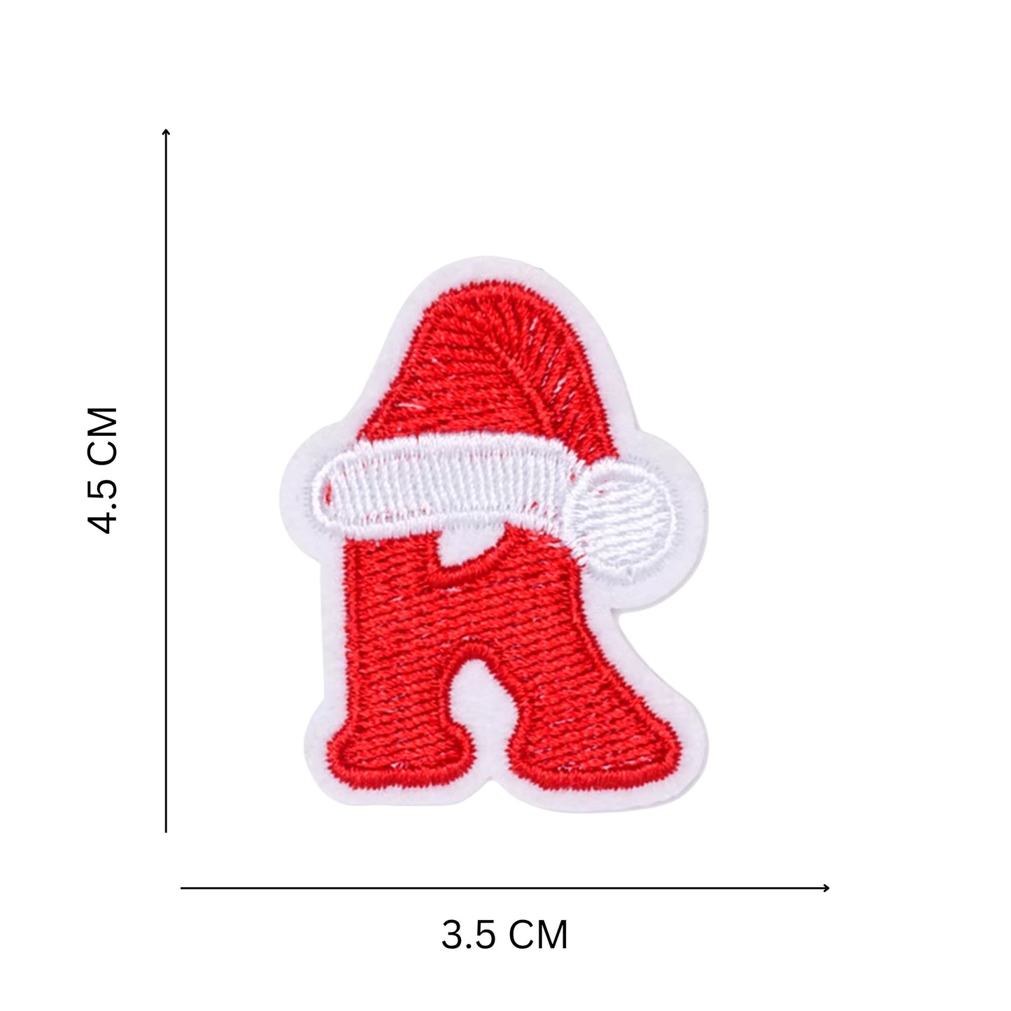 Christmas Iron-On Letter Patches – Red & White Embroidered A–Z Alphabet for DIY Gifts & Decor