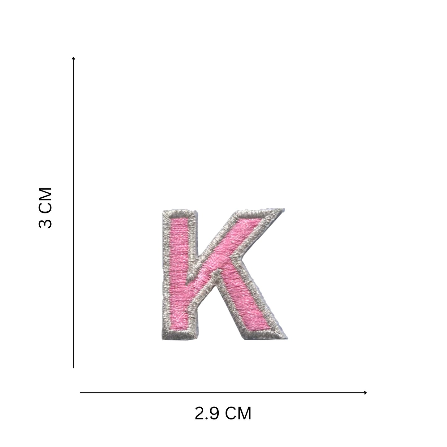 Medium Pastel Letter Patches – 3 cm Embroidered A–Z Iron-On with Silver Border