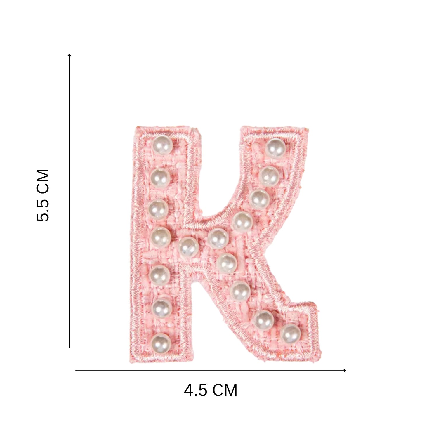Premium Pearl Letter Stick-On Patches – Pastel Pink, Blue & Off-White A–Z for Handbags, Caps & Non-Washable Surfaces