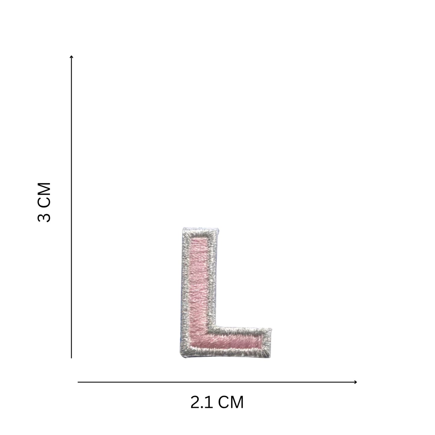 Medium Pastel Letter Patches – 3 cm Embroidered A–Z Iron-On with Silver Border
