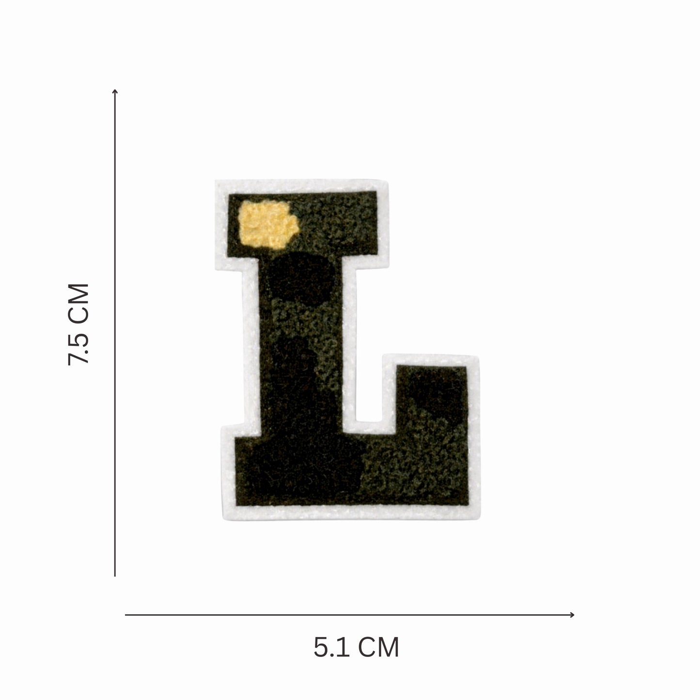 Camouflage Alphabet Iron-On Letter Patch, Green Black & Beige
