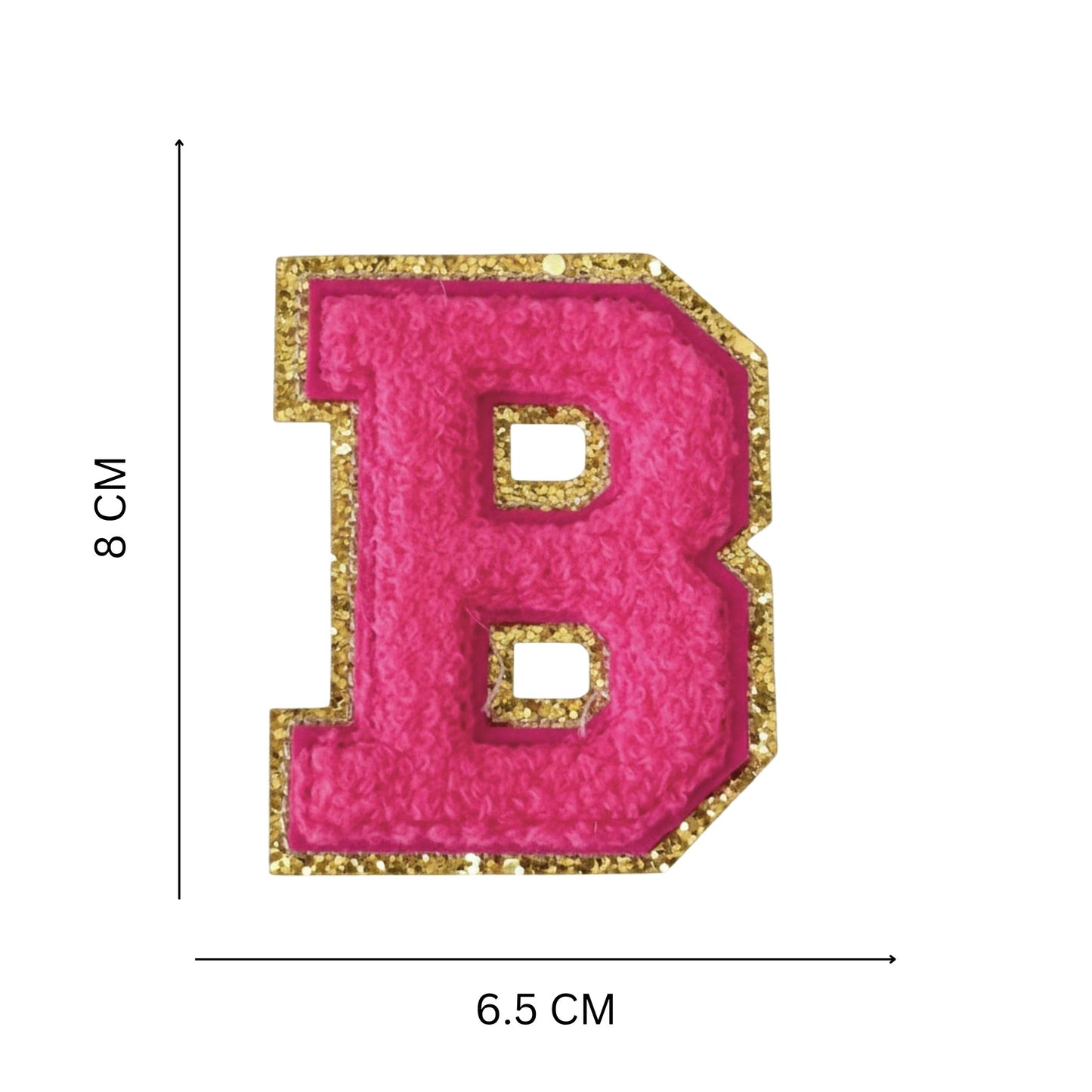 Iron On/Sew On Patch - Glitter Gold Edge Colorful Embroidered Letter "B"