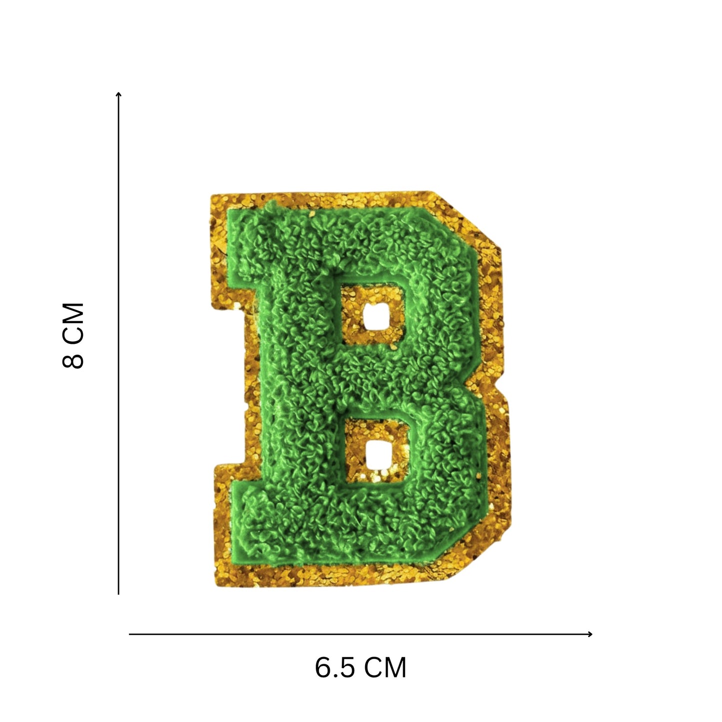 Iron On/Sew On Patch - Glitter Gold Edge Colorful Embroidered Letter "B"