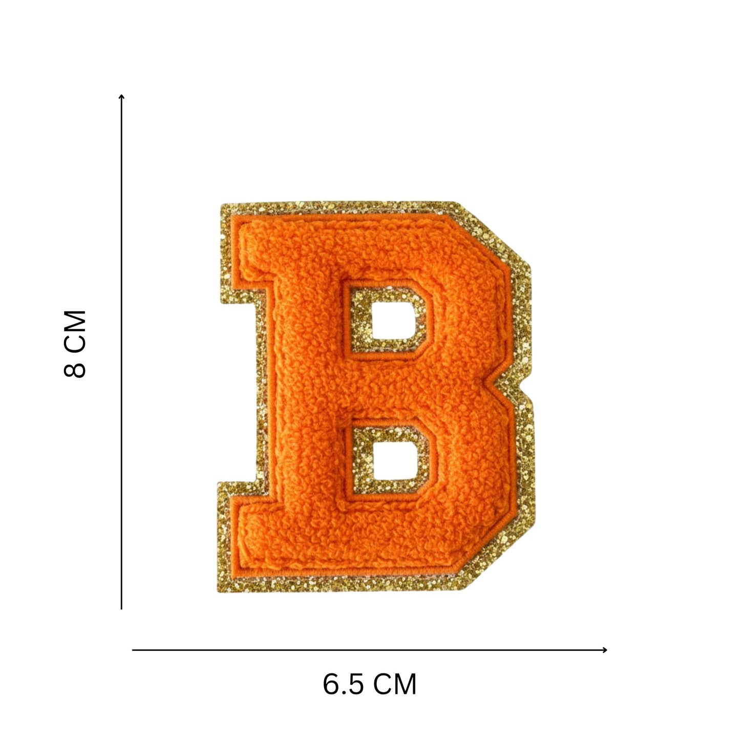 Iron On/Sew On Patch - Glitter Gold Edge Colorful Embroidered Letter "B"