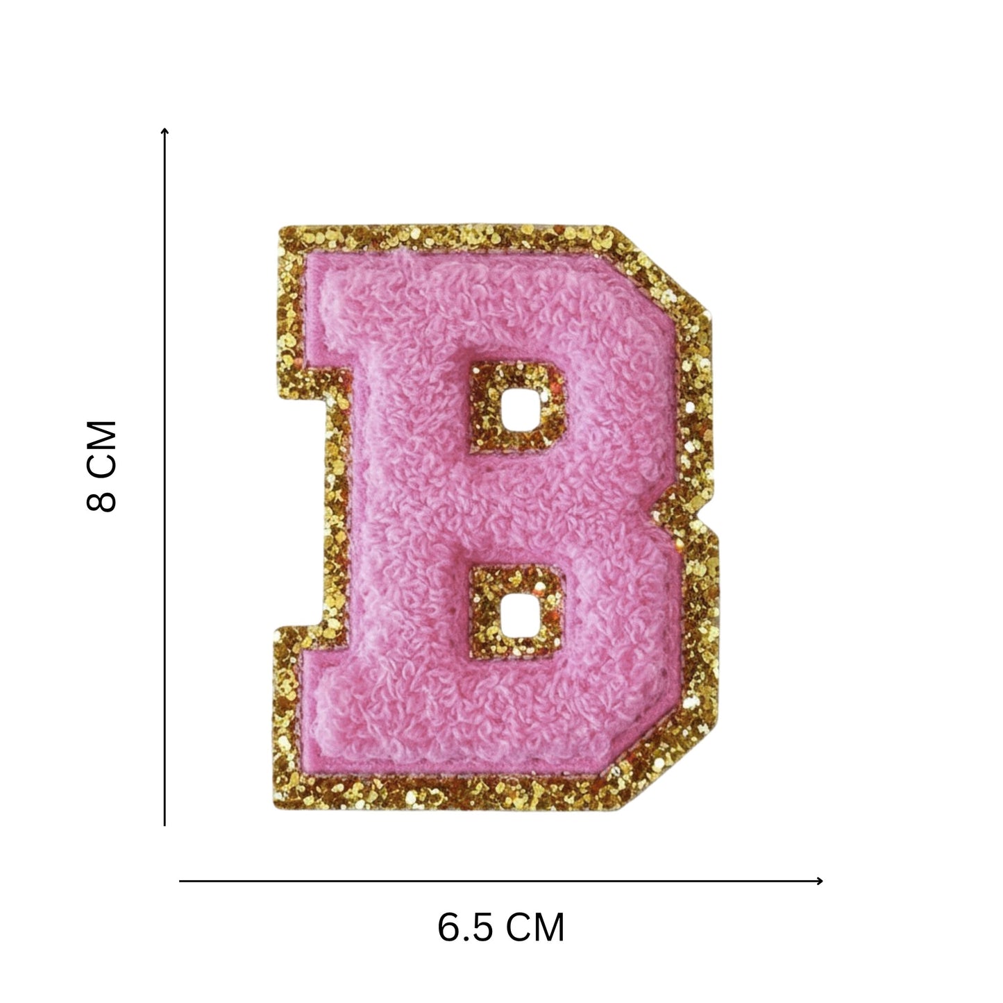 Iron On/Sew On Patch - Glitter Gold Edge Colorful Embroidered Letter "B"