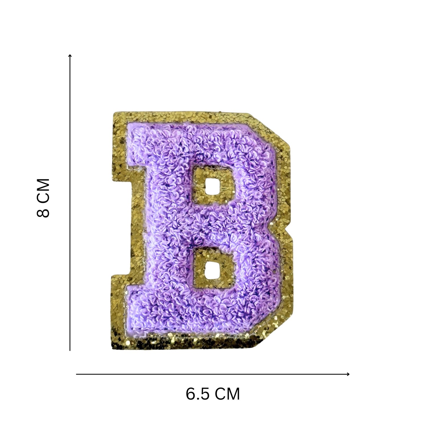 Iron On/Sew On Patch - Glitter Gold Edge Colorful Embroidered Letter "B"
