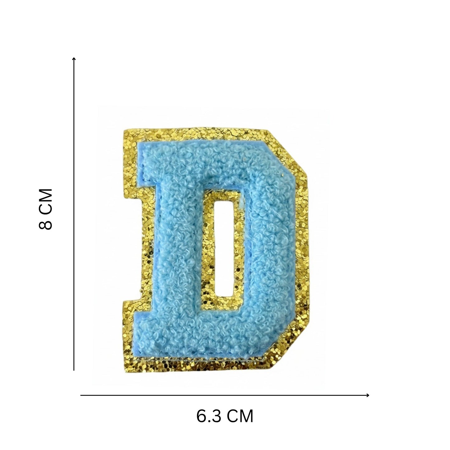 Iron On/Sew On Patch - Glitter Gold Edge Colorful Embroidered Letter "D"