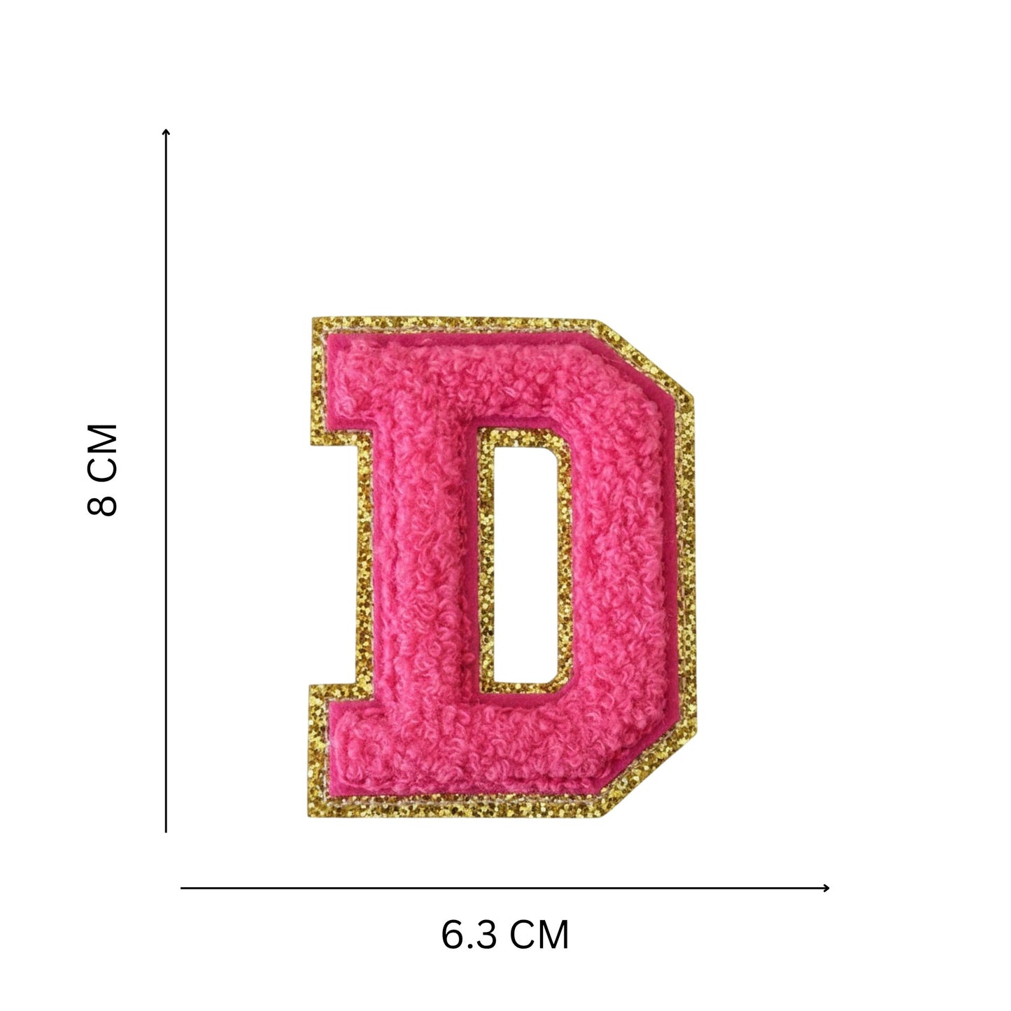 Iron On/Sew On Patch - Glitter Gold Edge Colorful Embroidered Letter "D"
