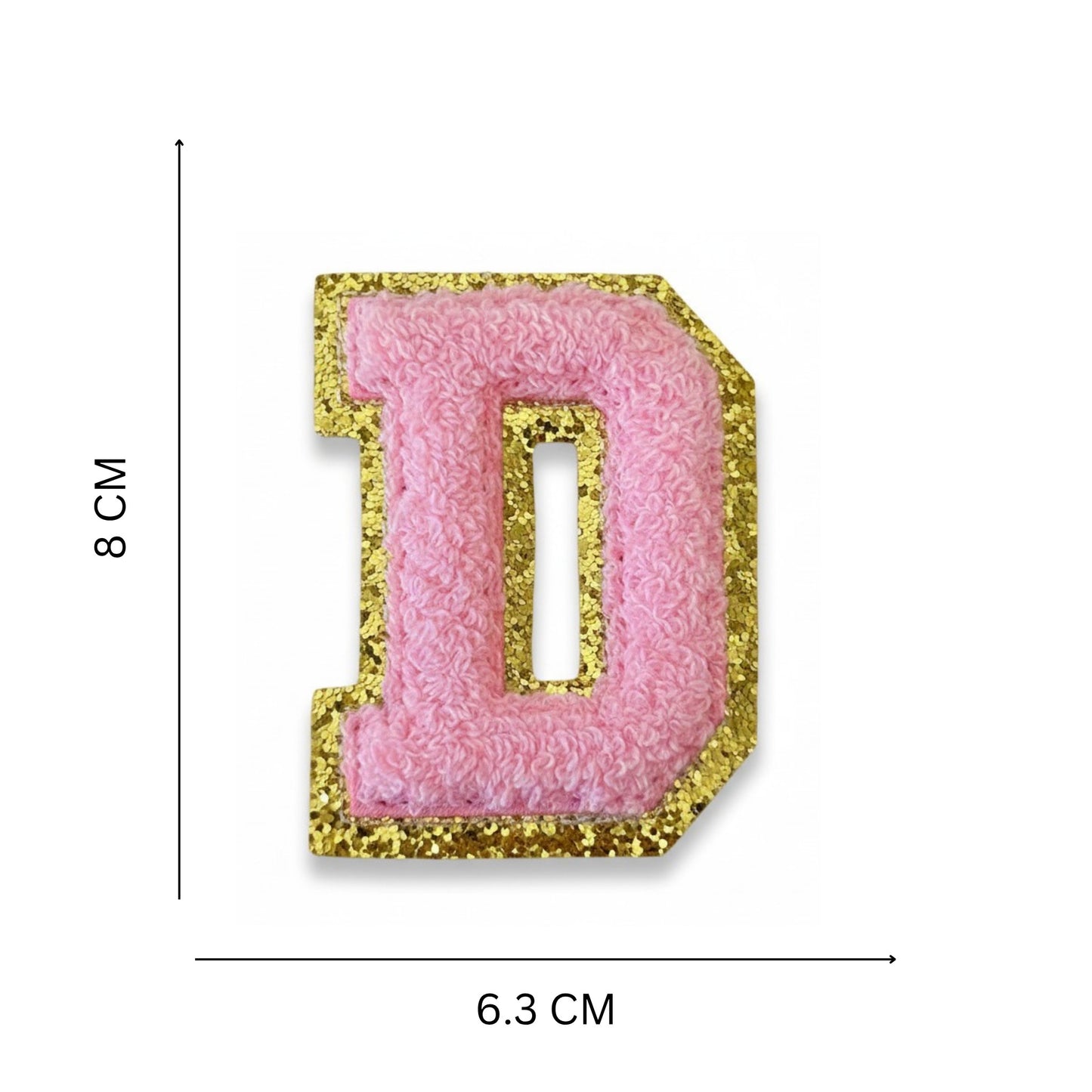 Iron On/Sew On Patch - Glitter Gold Edge Colorful Embroidered Letter "D"