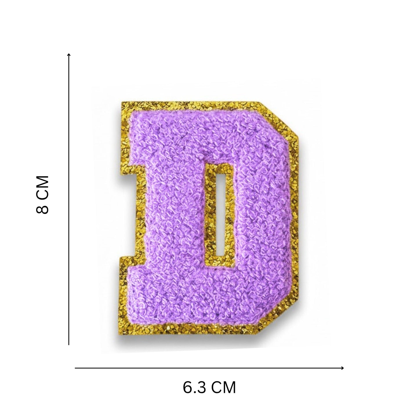 Iron On/Sew On Patch - Glitter Gold Edge Colorful Embroidered Letter "D"