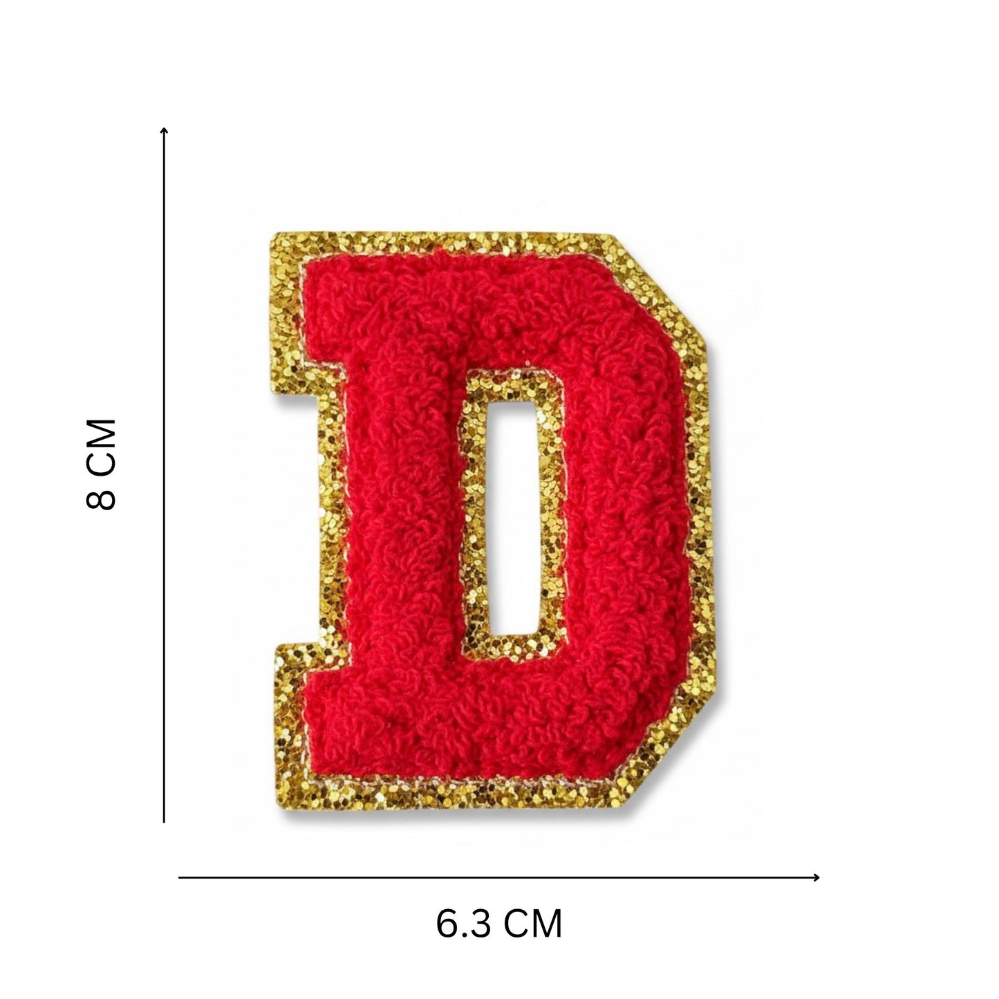 Iron On/Sew On Patch - Glitter Gold Edge Colorful Embroidered Letter "D"