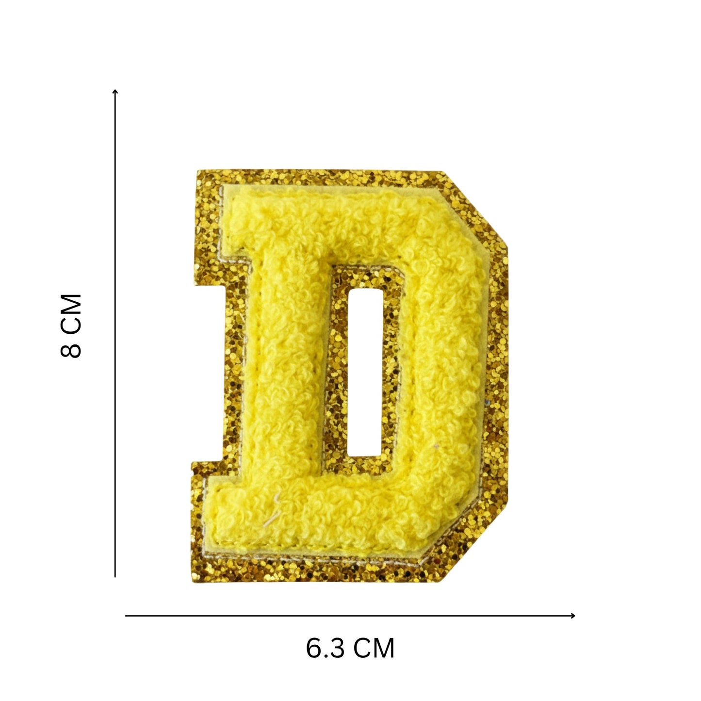 Iron On/Sew On Patch - Glitter Gold Edge Colorful Embroidered Letter "D"