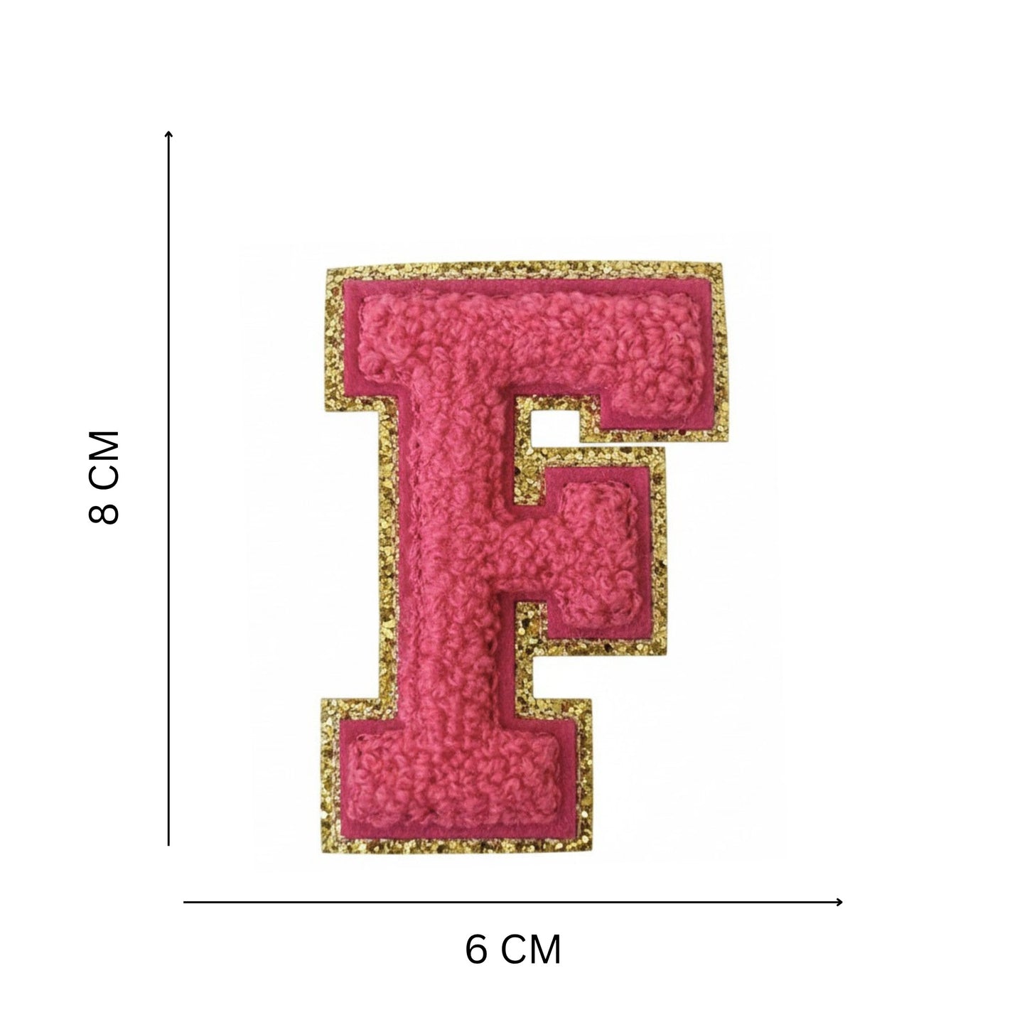 Iron On/Sew On Patch - Glitter Gold Edge Colorful Embroidered Letter "F"