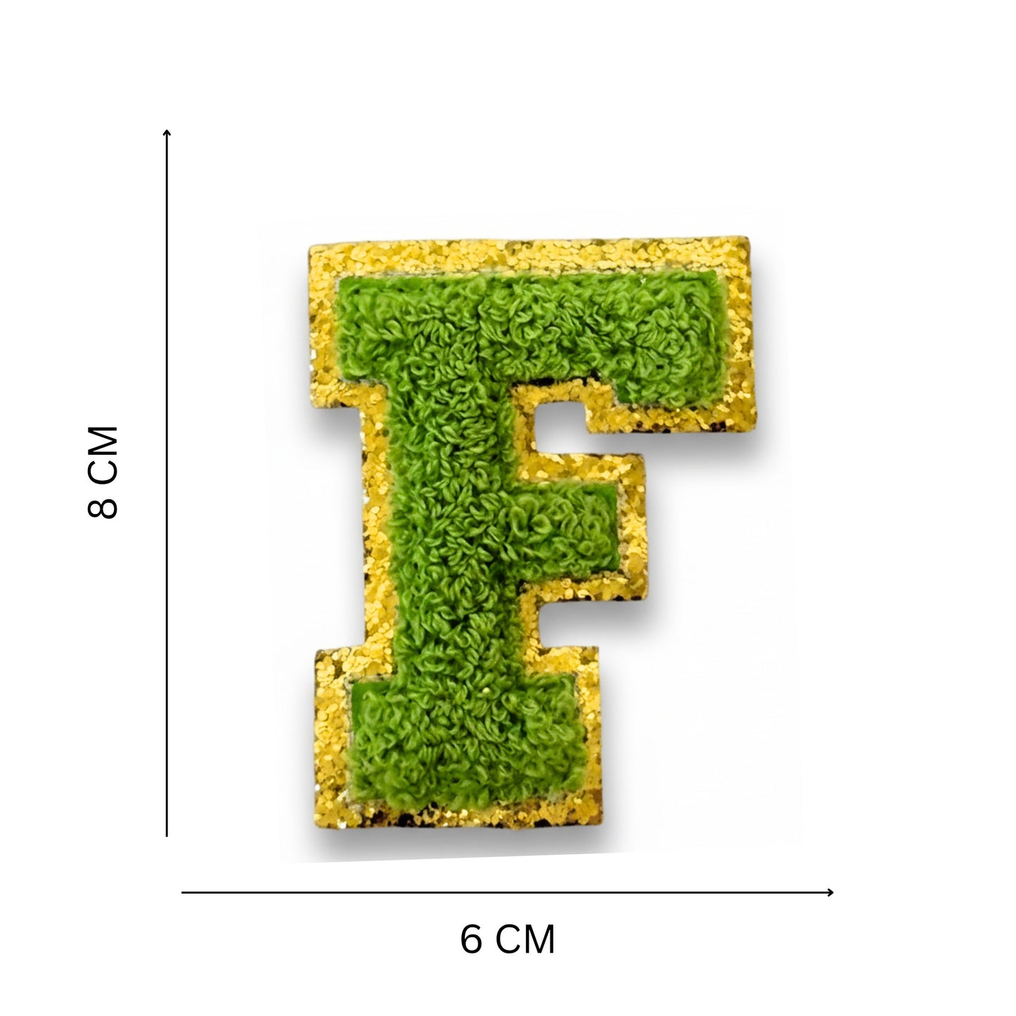 Iron On/Sew On Patch - Glitter Gold Edge Colorful Embroidered Letter "F"