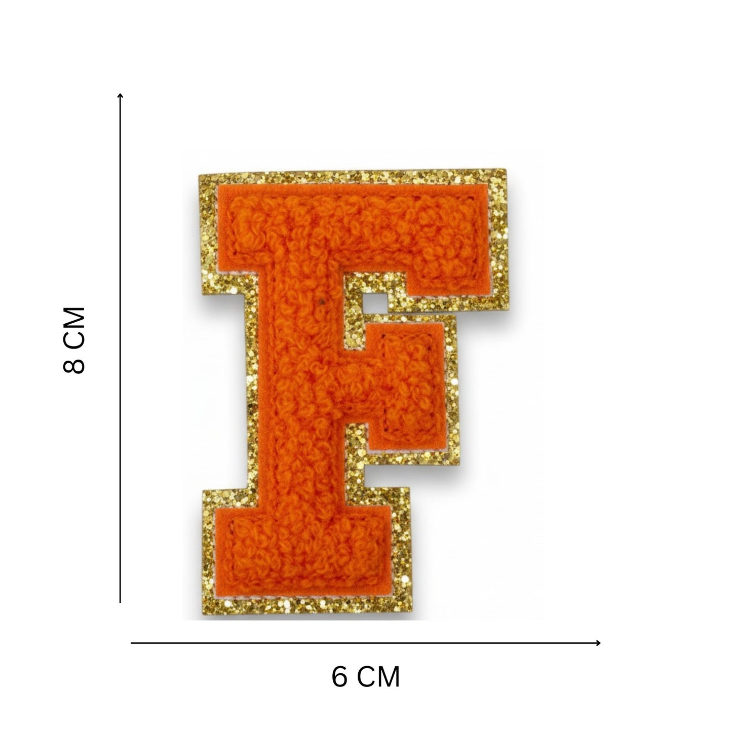 Iron On/Sew On Patch - Glitter Gold Edge Colorful Embroidered Letter "F"