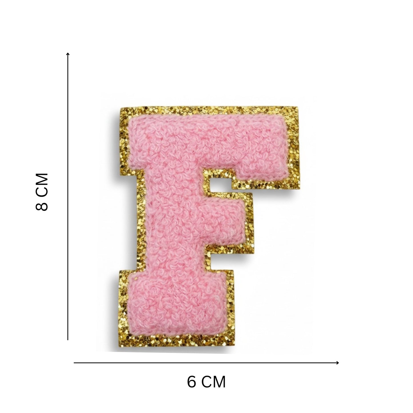 Iron On/Sew On Patch - Glitter Gold Edge Colorful Embroidered Letter "F"