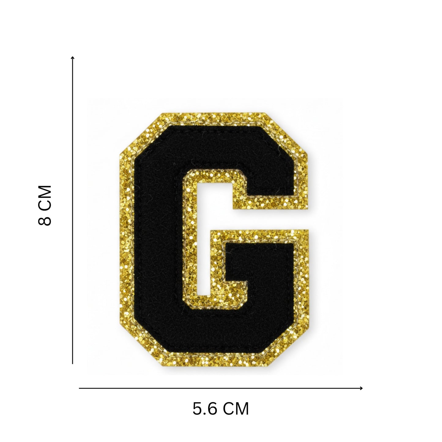 Iron On/Sew On Patch - Glitter Gold Edge Colorful Embroidered Letter "G"