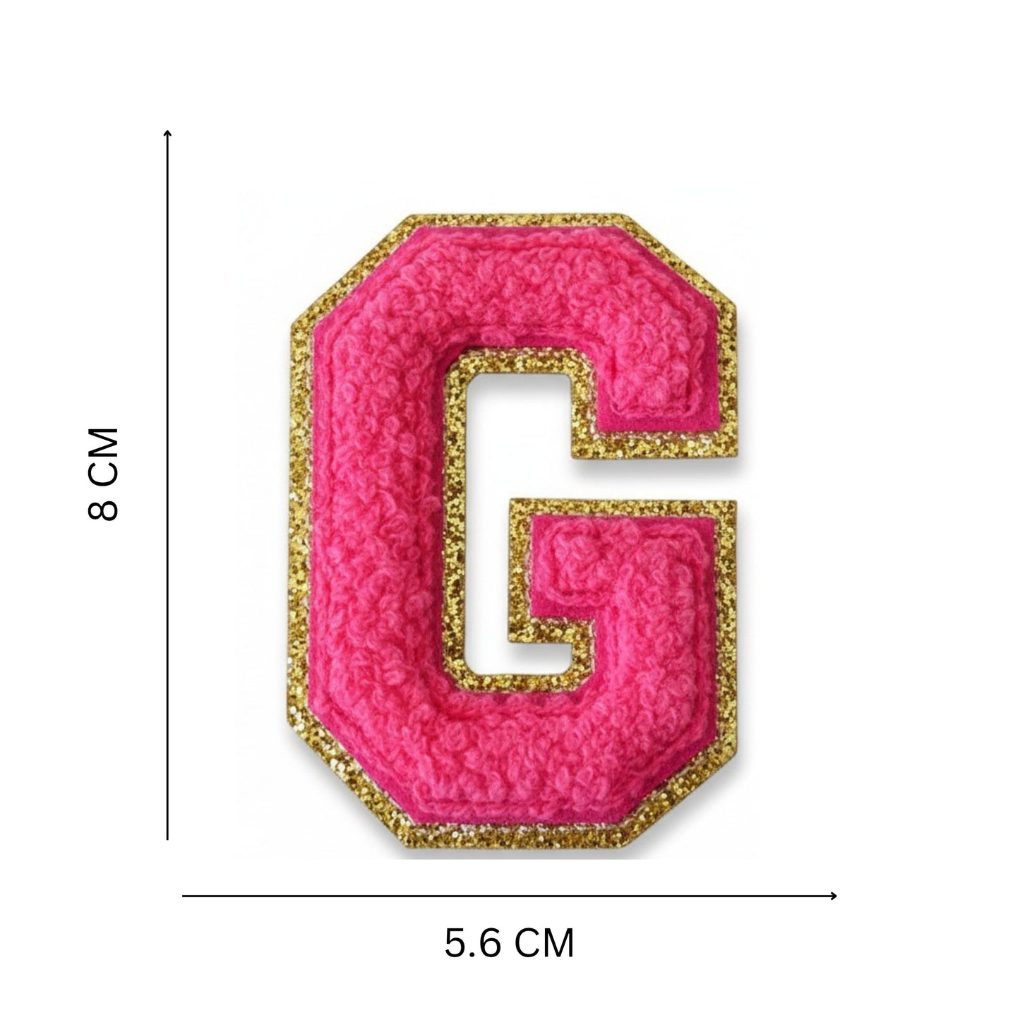 Iron On/Sew On Patch - Glitter Gold Edge Colorful Embroidered Letter "G"