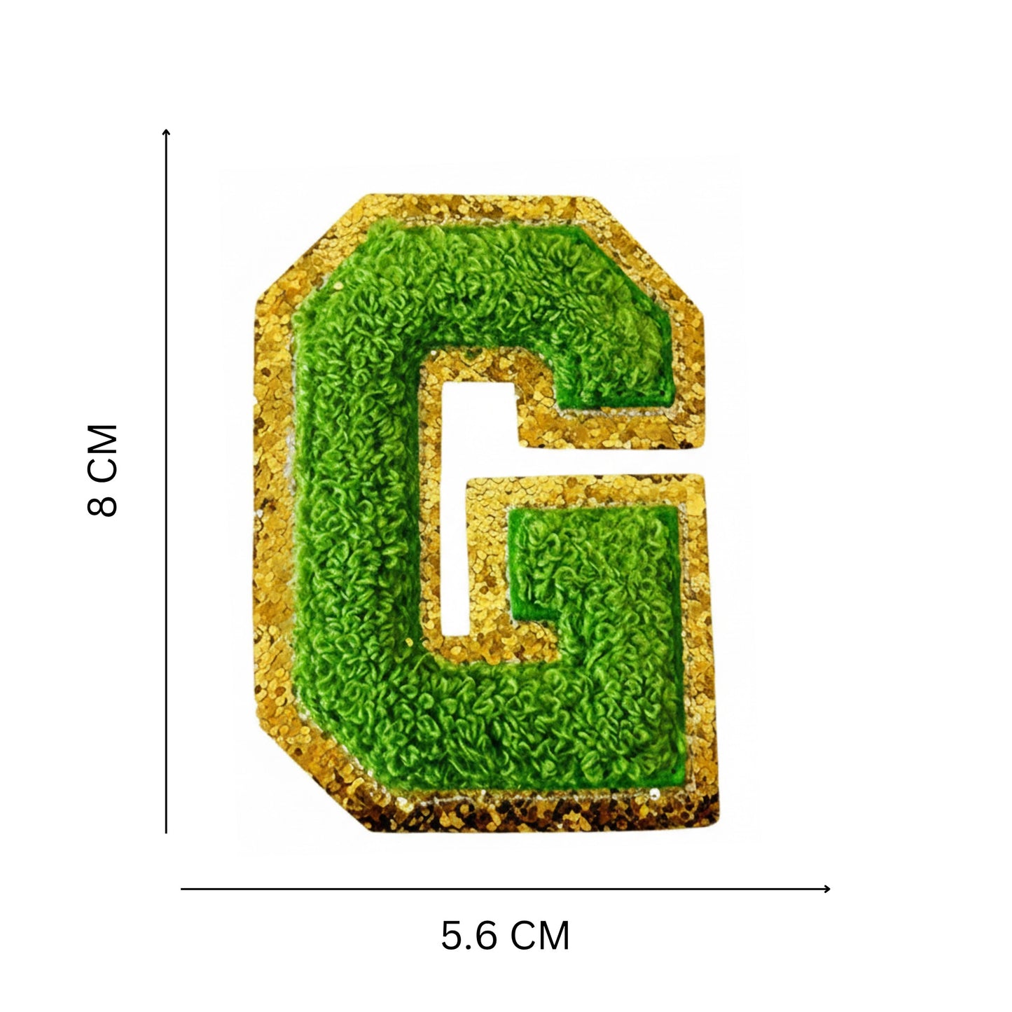 Iron On/Sew On Patch - Glitter Gold Edge Colorful Embroidered Letter "G"