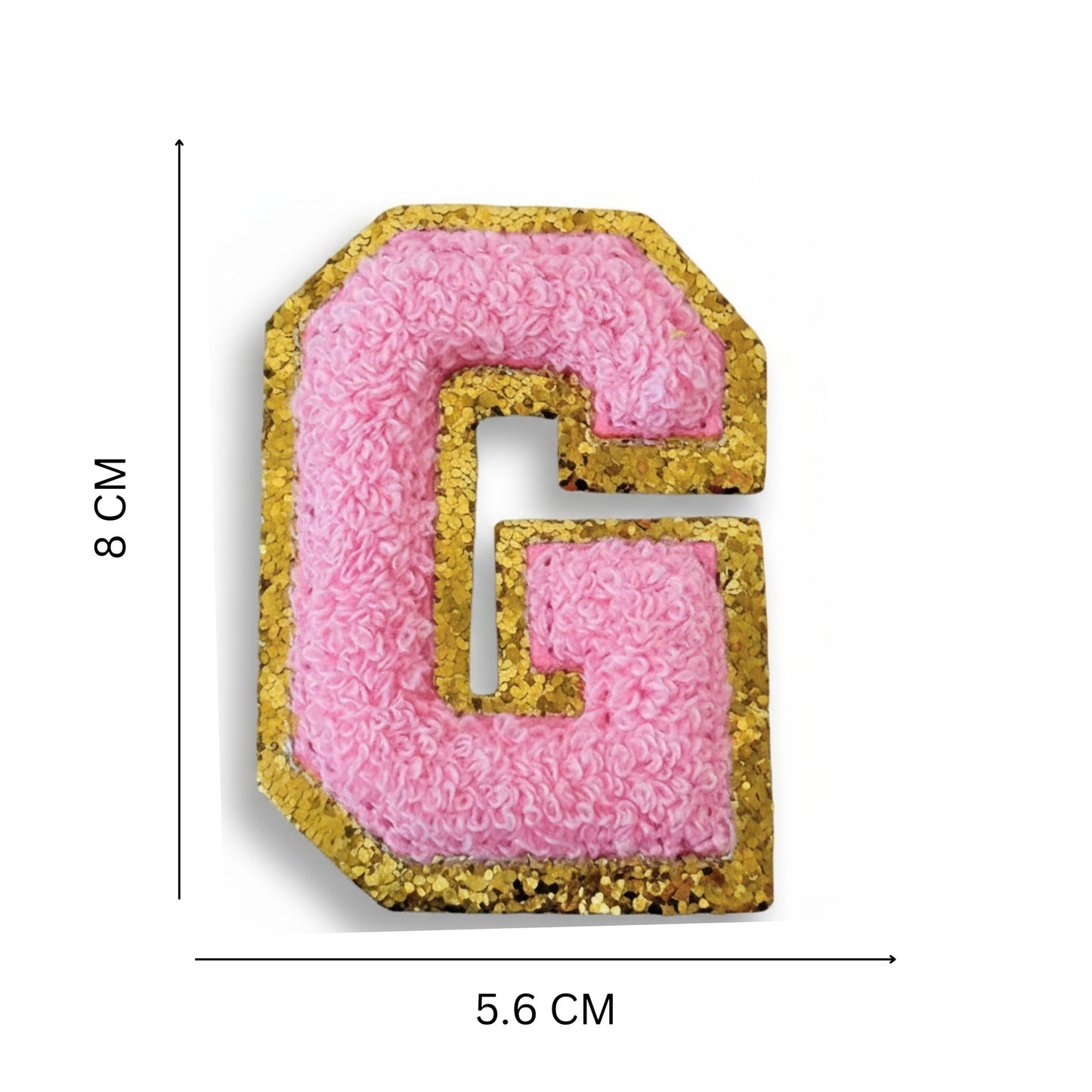 Iron On/Sew On Patch - Glitter Gold Edge Colorful Embroidered Letter "G"