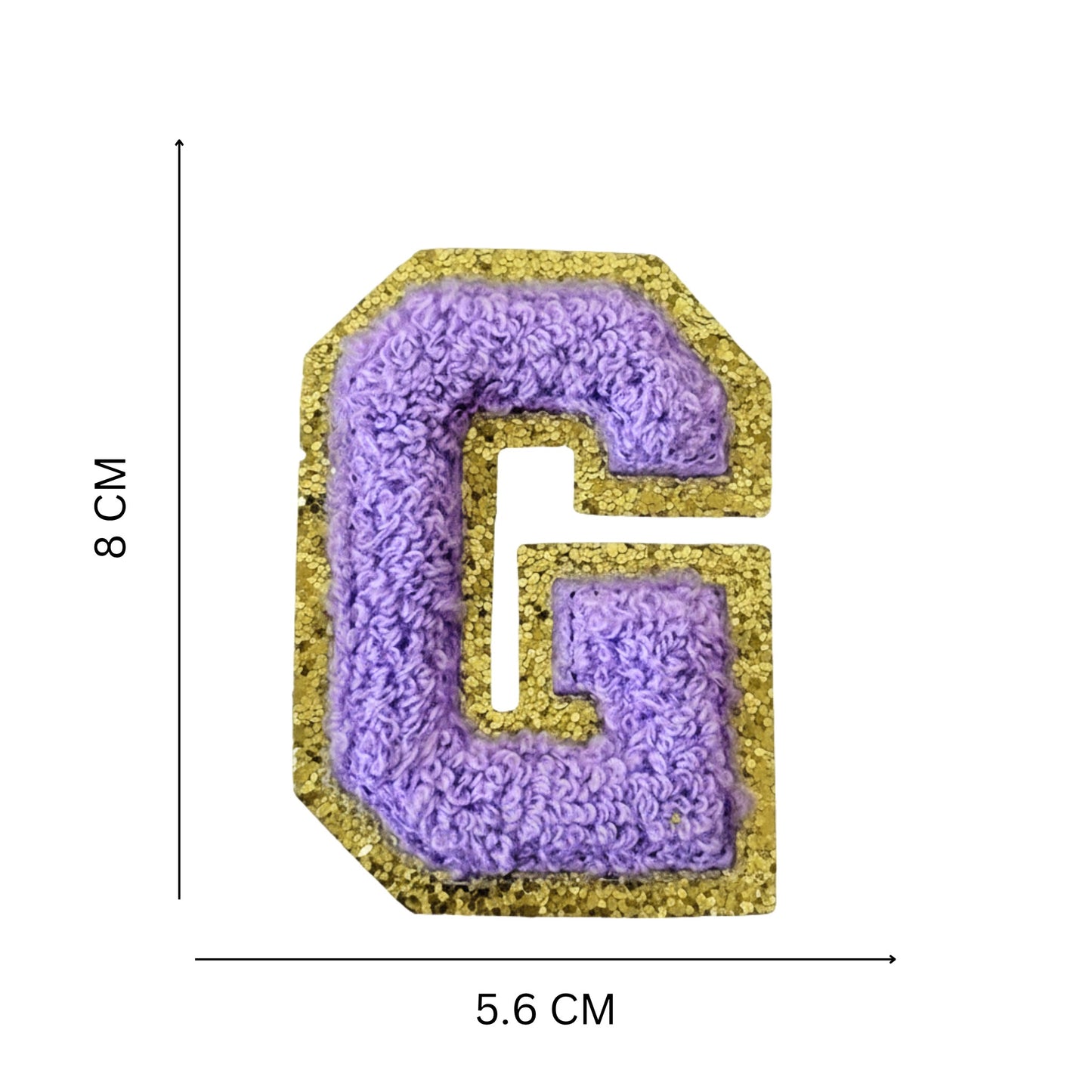 Iron On/Sew On Patch - Glitter Gold Edge Colorful Embroidered Letter "G"