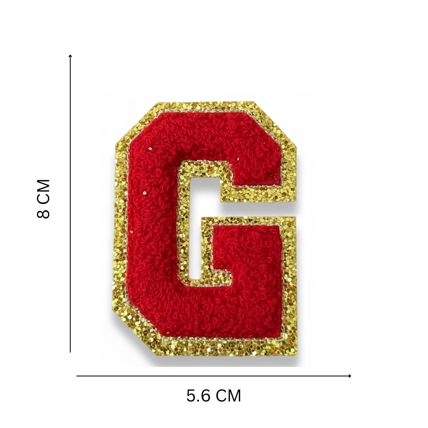 Iron On/Sew On Patch - Glitter Gold Edge Colorful Embroidered Letter "G"