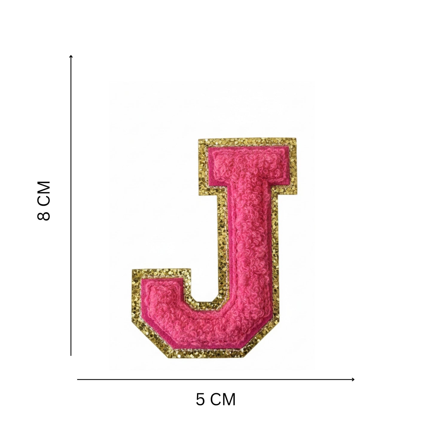 Iron On/Sew On Patch - Glitter Gold Edge Colorful Embroidered Letter "J"