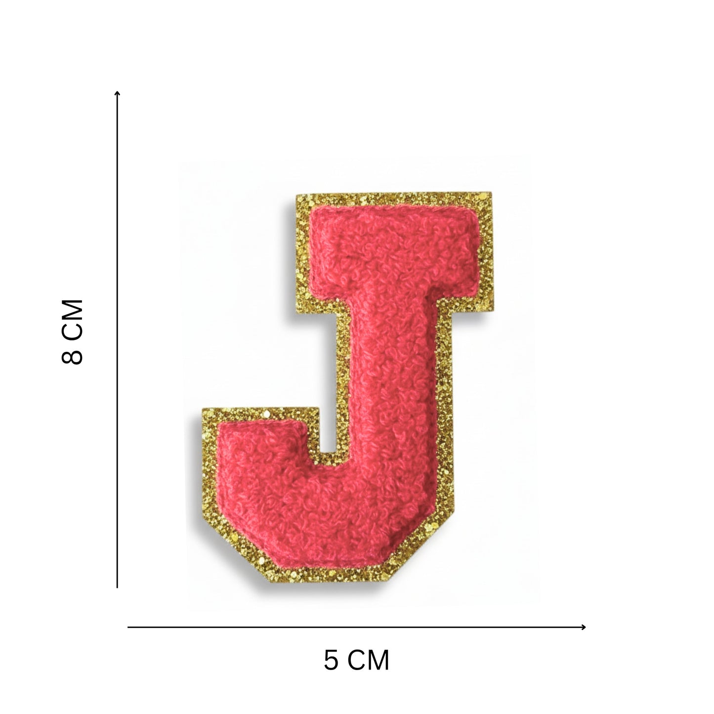 Iron On/Sew On Patch - Glitter Gold Edge Colorful Embroidered Letter "J"