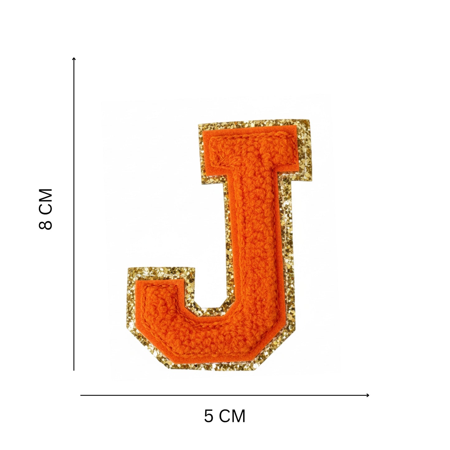 Iron On/Sew On Patch - Glitter Gold Edge Colorful Embroidered Letter "J"