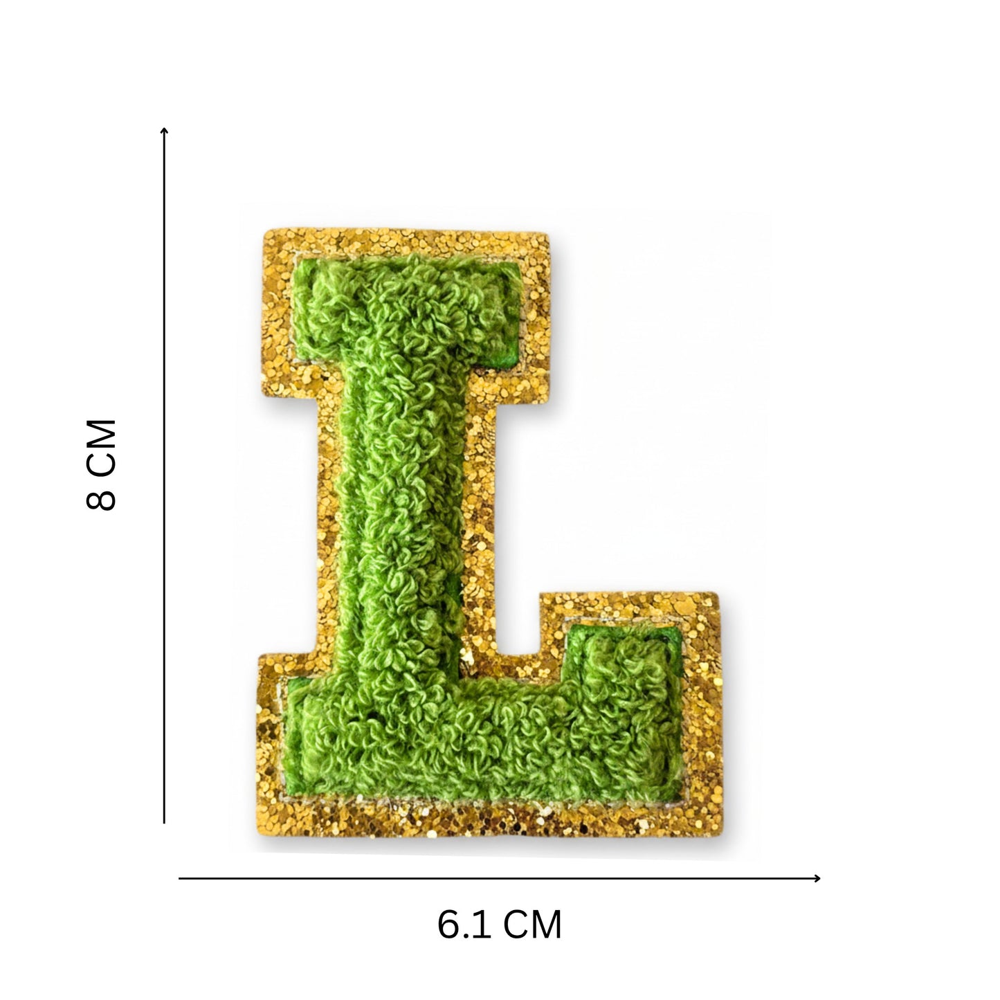 Iron On/Sew On Patch - Glitter Gold Edge Colorful Embroidered Letter "L''