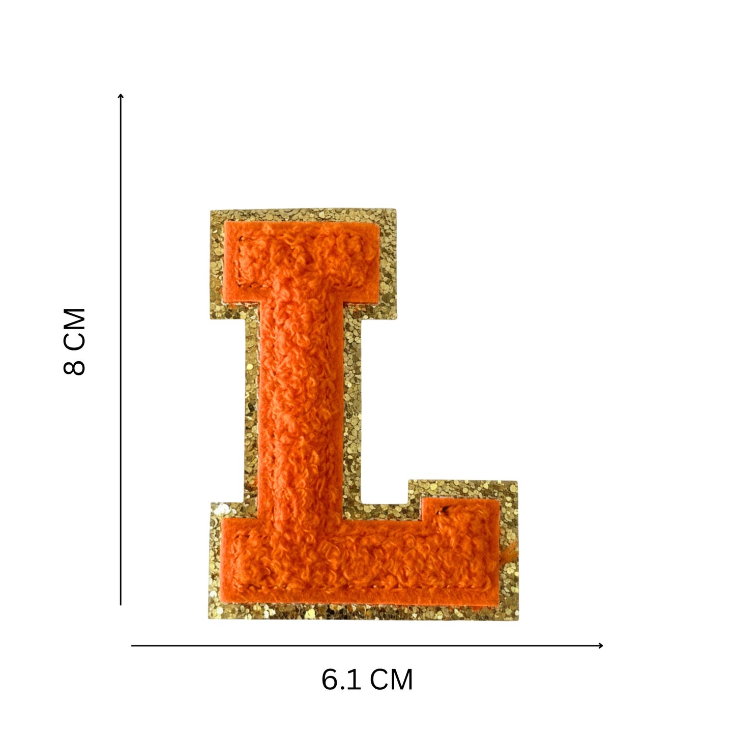 Iron On/Sew On Patch - Glitter Gold Edge Colorful Embroidered Letter "L''
