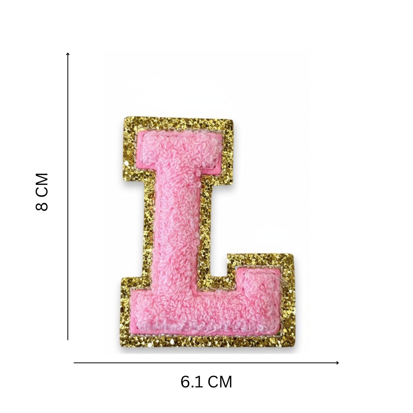 Iron On/Sew On Patch - Glitter Gold Edge Colorful Embroidered Letter "L''