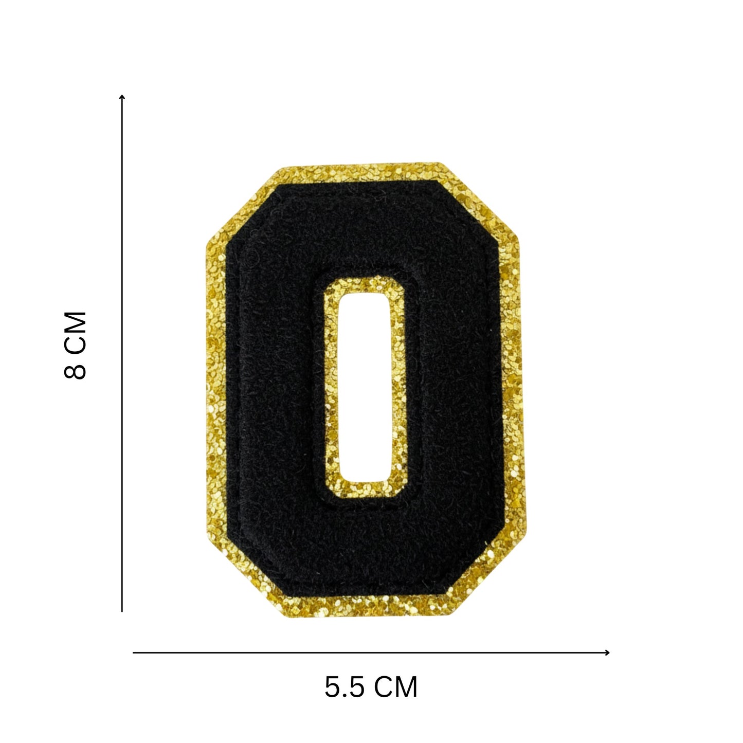 Iron On/Sew On Patch - Glitter Gold Edge Colorful Embroidered Letter "O''