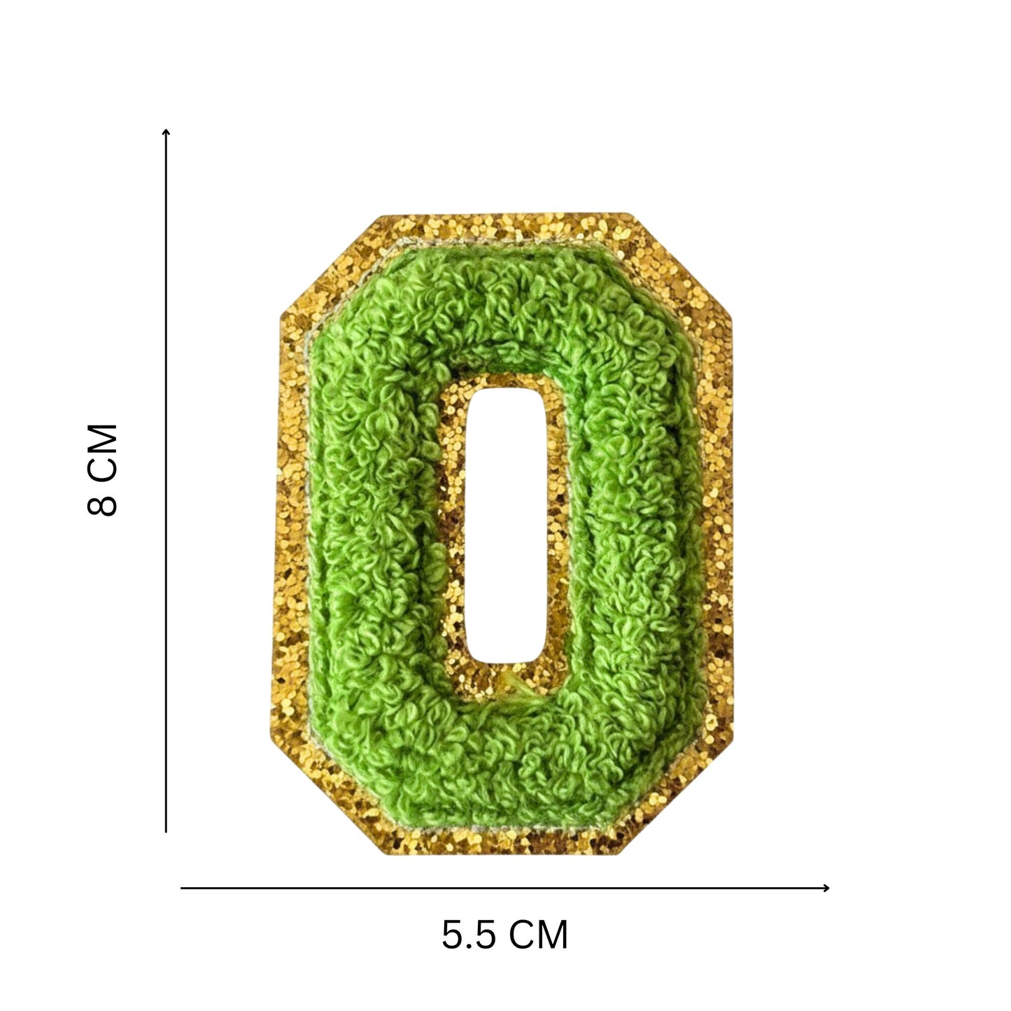Iron On/Sew On Patch - Glitter Gold Edge Colorful Embroidered Letter "O''
