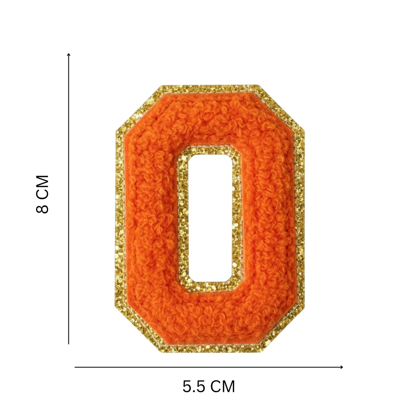 Iron On/Sew On Patch - Glitter Gold Edge Colorful Embroidered Letter "O''