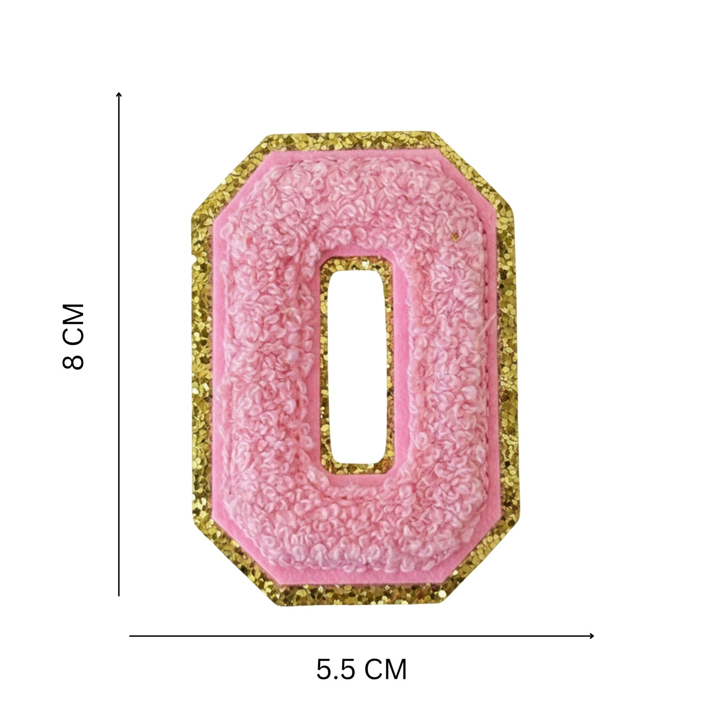 Iron On/Sew On Patch - Glitter Gold Edge Colorful Embroidered Letter "O''