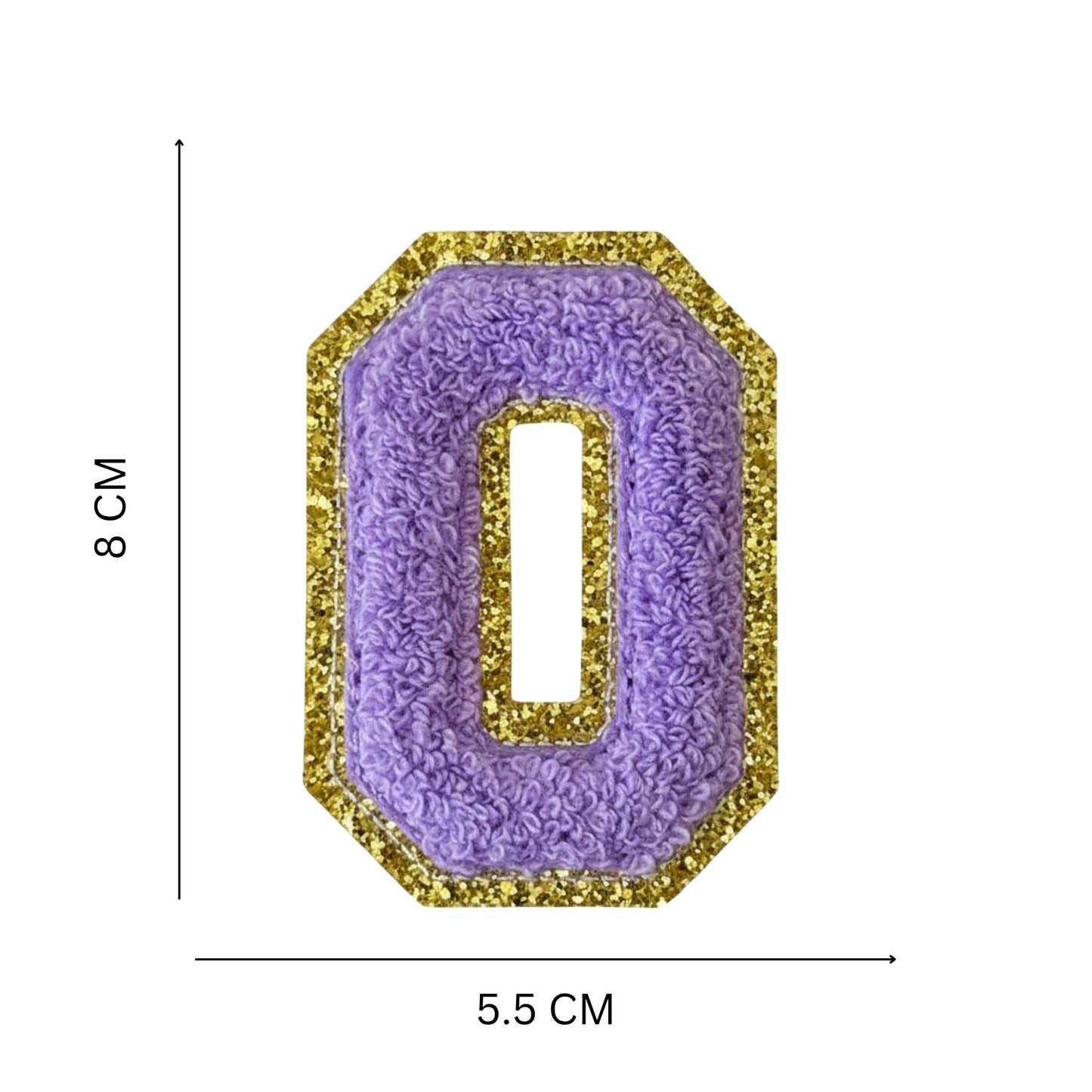 Iron On/Sew On Patch - Glitter Gold Edge Colorful Embroidered Letter "O''