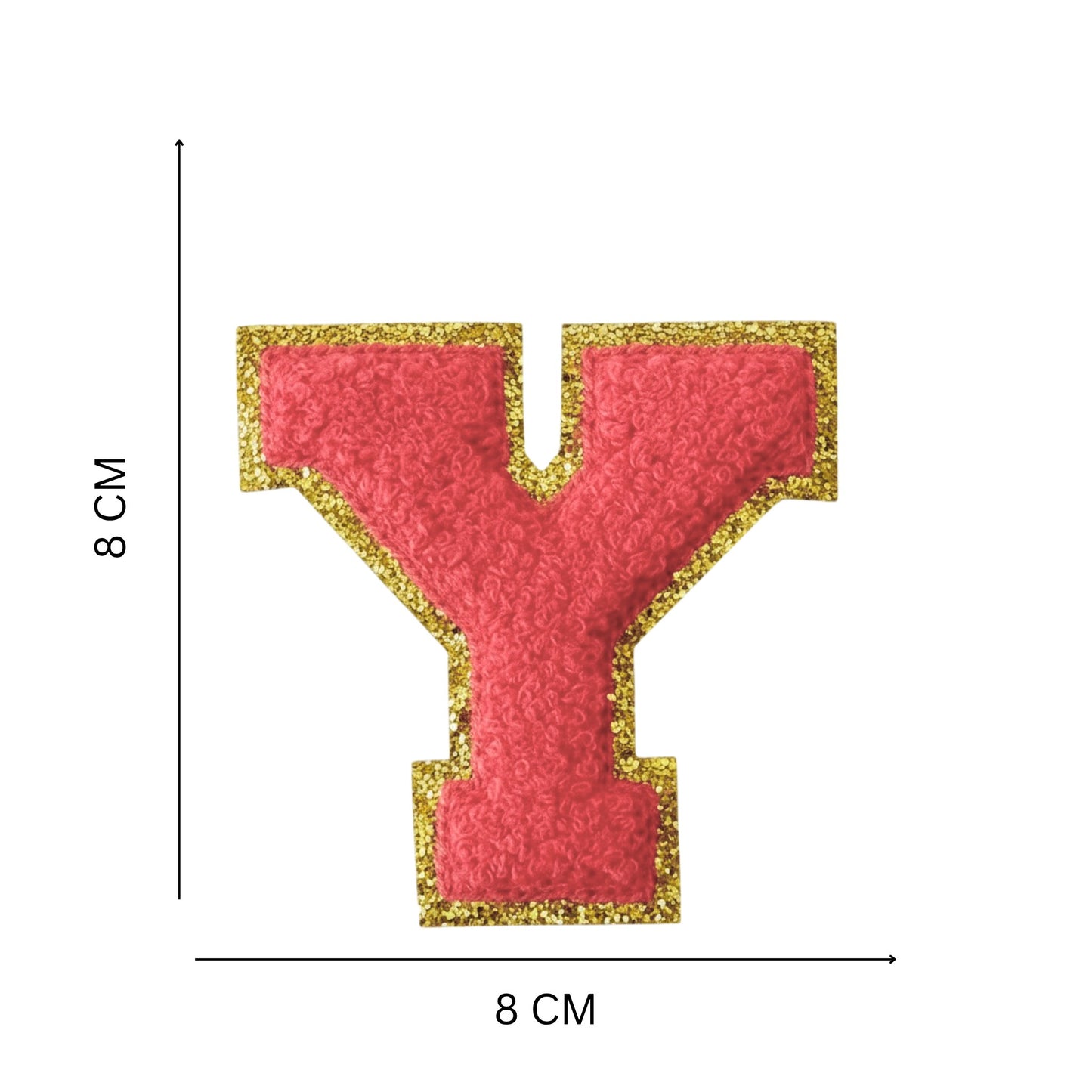 Iron On/Sew On Patch - Glitter Gold Edge Colorful Embroidered Letter "Y''