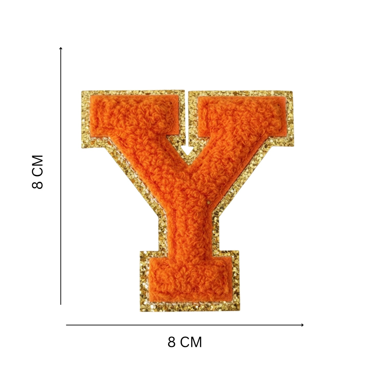 Iron On/Sew On Patch - Glitter Gold Edge Colorful Embroidered Letter "Y''