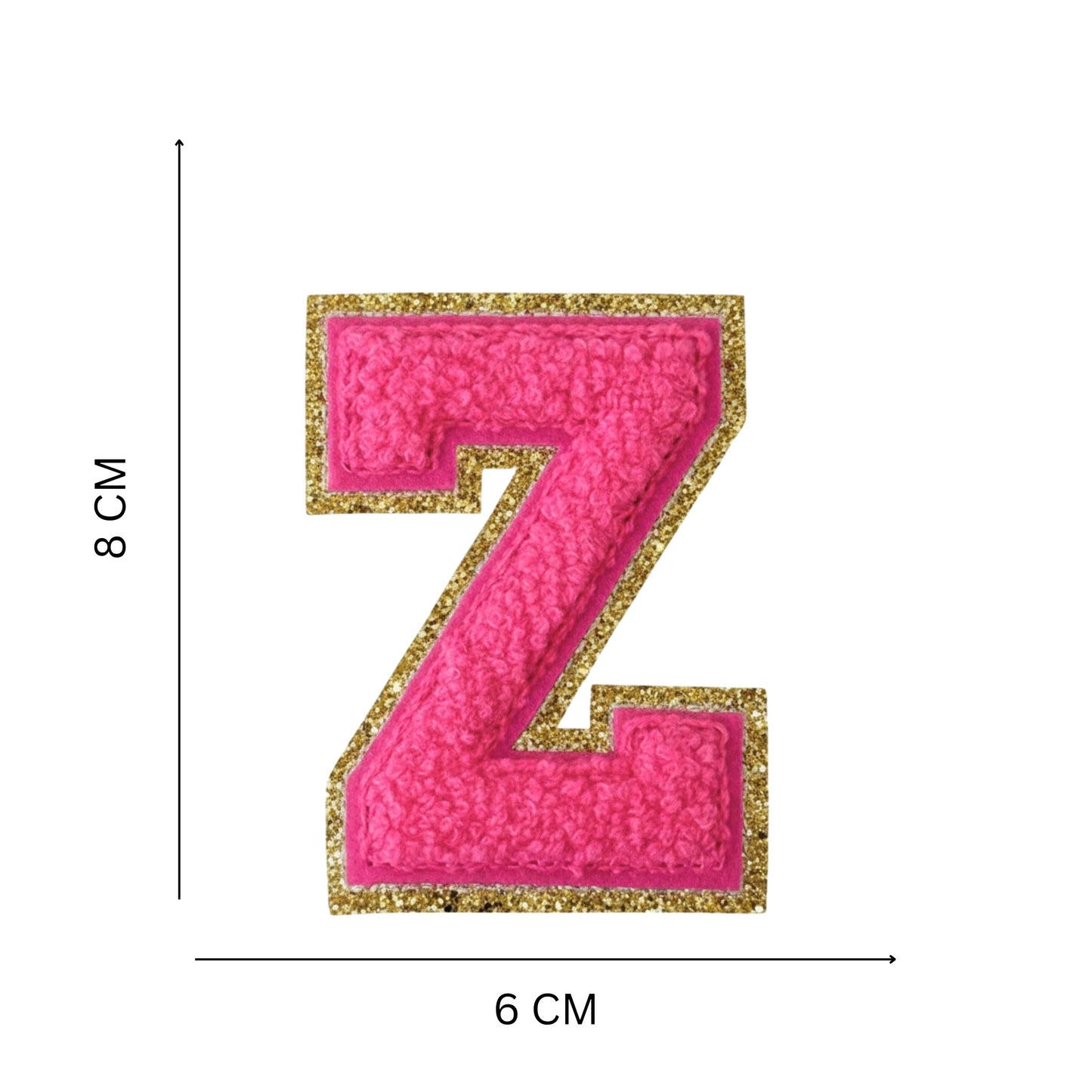 Iron On/Sew On Patch - Glitter Gold Edge Colorful Embroidered Letter "Z''